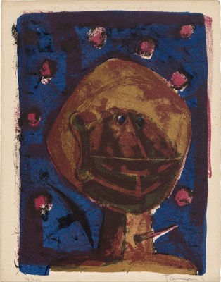 Lot 167 - Rufino Tamayo (1899-1991) CABEZA CON PÁJAROS...