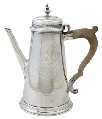 Lot 1005 - George II Sterling Silver Coffee Pot John...