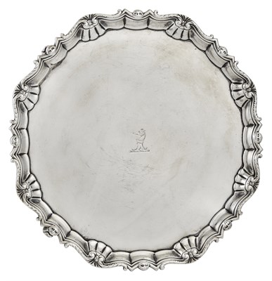 Lot 1006 - George II Irish Sterling Silver Salver Robert...