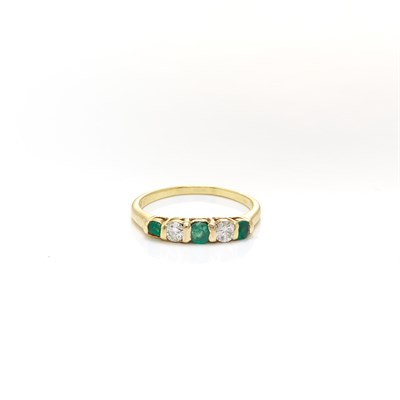Lot 1225 - Gold, Emerald and Diamond Band Ring, Tiffany & Co.