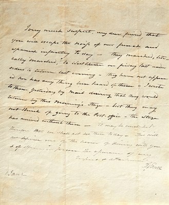 Lot 5 - BURR, AARON Autograph letter signed to Mrs....