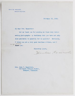 Lot 51 - ROOSEVELT, THEODORE Typed letter signed as...