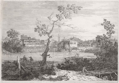 Lot 1178 - Canaletto (1697-1768) VIEW OF A TOWN ON A...