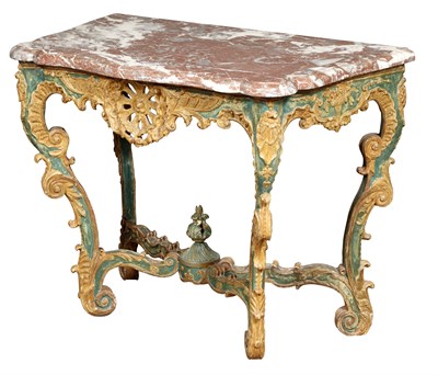 Lot 1176 - Italian Rococo Style Green- and Ochre-Painted...
