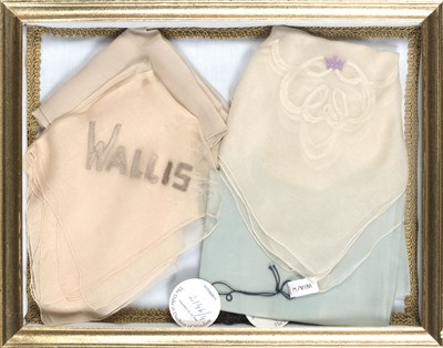 Lot 158 - [WALLIS, DUCHESS OF WINDSOR] Two handkerchiefs....