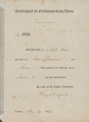 Lot 122 - NIGHTINGALE, FLORENCE Signed document. London:...