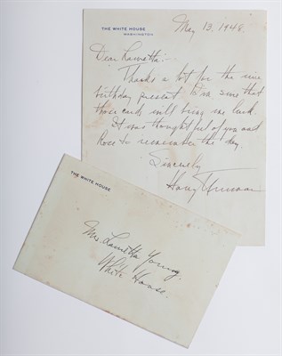 Lot 59 - TRUMAN, HARRY Autograph note signed as...