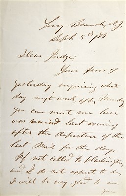 Lot 20 - GRANT, ULYSSES S. Autograph letter signed as...