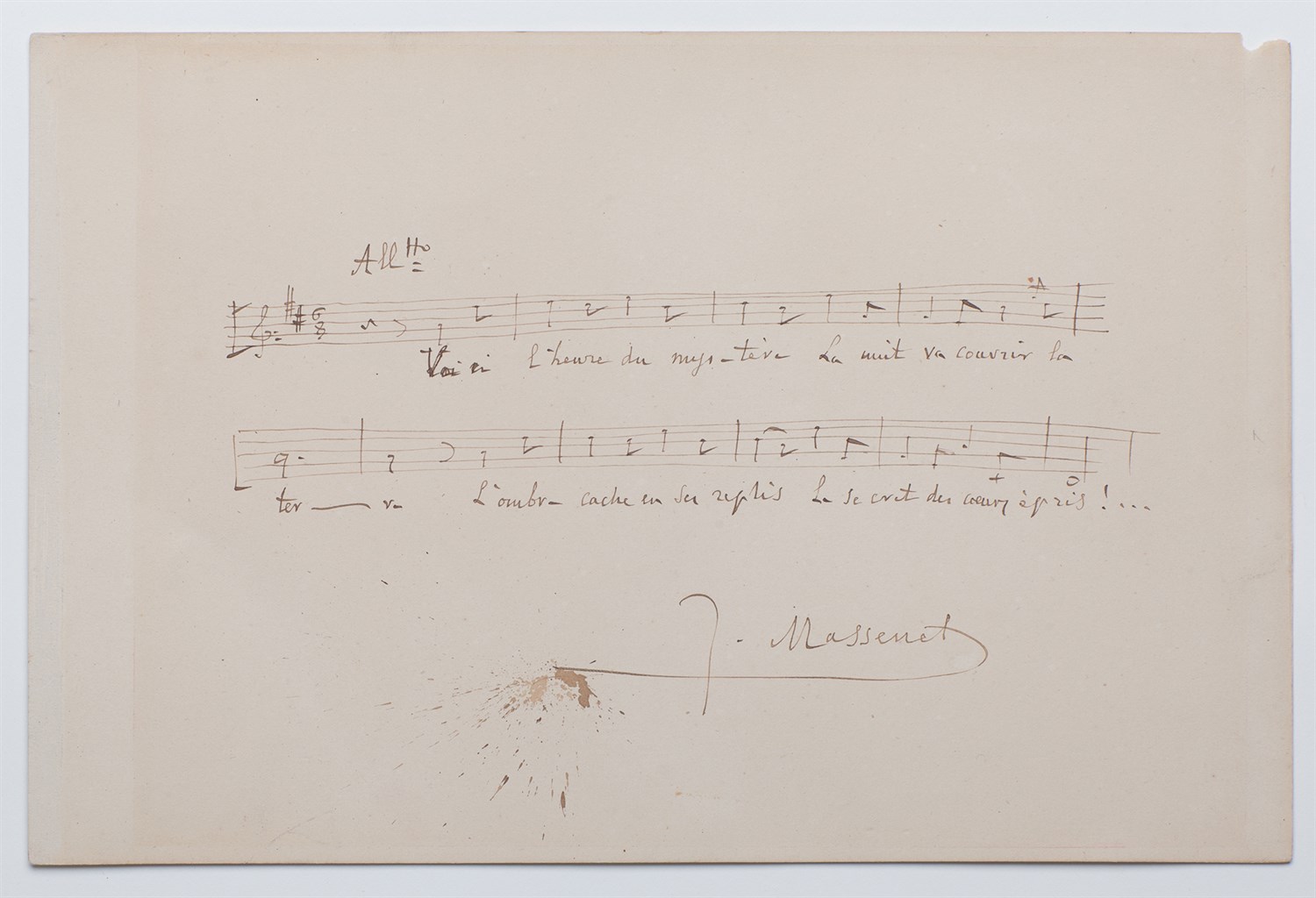 Lot 91 - MASSENET, JULES Autograph musical quotation....