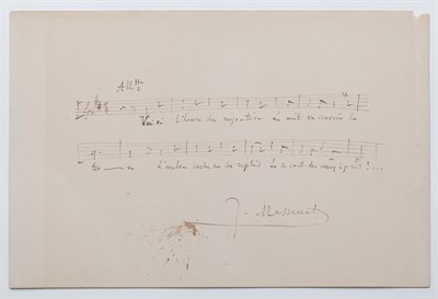 Lot 91 - MASSENET, JULES Autograph musical quotation....