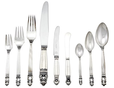 Lot 202 - Georg Jensen Sterling Silver Acorn Pattern...