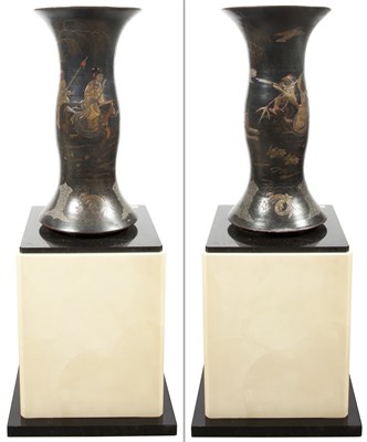 Lot 413 - Pair of Continental Terracotta Faux-Japanned...