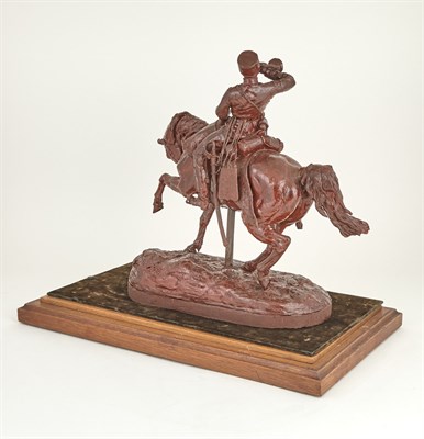 Lot 258 - Russian Wax Figure of a Hussar Bugler After...