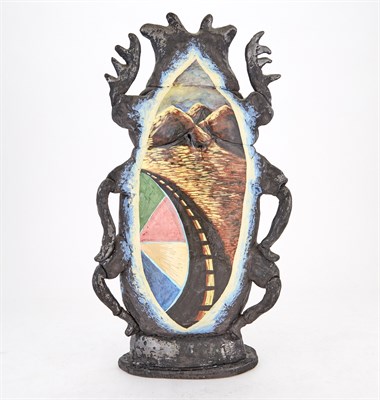 Lot 264 - Michael Lucero Glazed and Painted Plaster...
