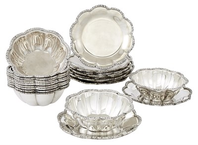 Lot 1049 - Set of Egyptian Silver Finger Bowls and Stands...