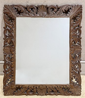 Lot 340 - Carved Oak Mirror Height 40 inches, width 35...