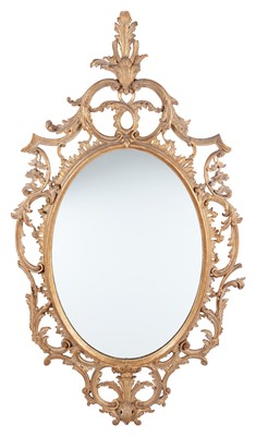 Lot 1089 - George II Style Giltwood Mirror The oval...
