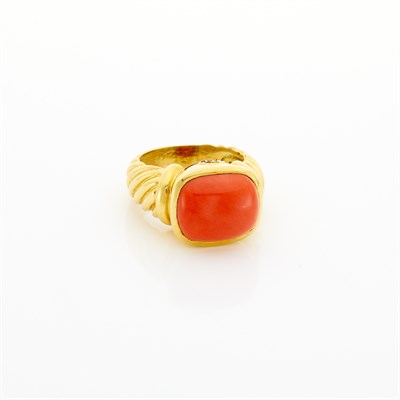 Lot 1051 - Gold and Coral Ring, David Yurman