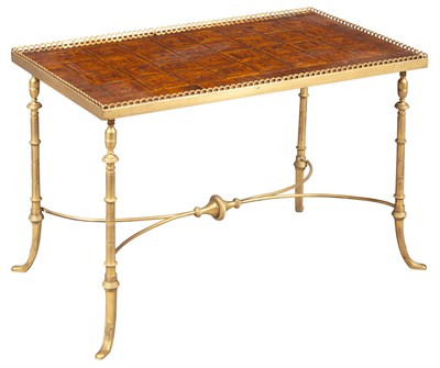 Lot 376 - Walnut Parquetry and Gilt-Metal Low Table The...