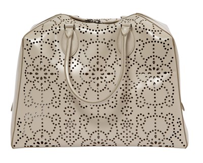 Lot 847 - Maison Alaia Perforated Cream Leather Top Handle Bag