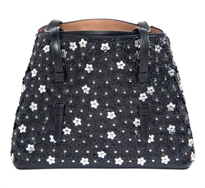 Lot 848 - Maison Alaia Bead Embellished Black Leather Bag