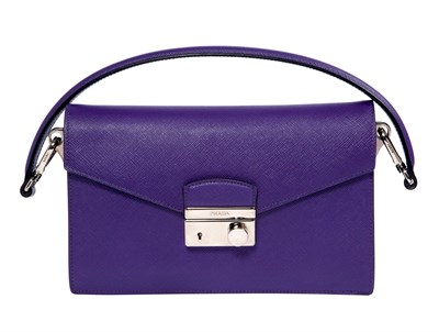 Lot 864 - Prada Purple Saffiano Leather Shoulder Bag