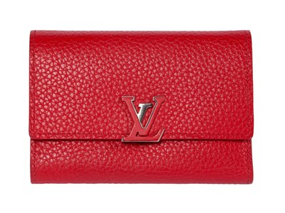 Lot 844 - Louis Vuitton Red Taurillon Leather Lockme II Wallet