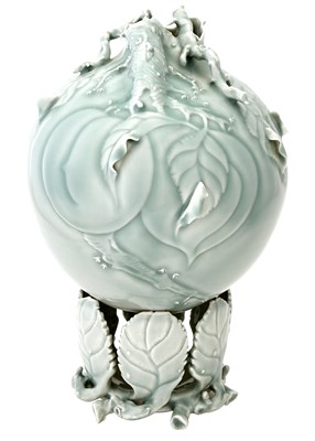 Lot 266 - Cliff Lee Celadon Glazed Porcelain Vessel on...