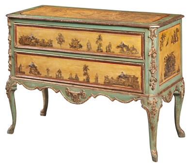 Lot 171 - Italian Lacca Povera and Painted Commode The...