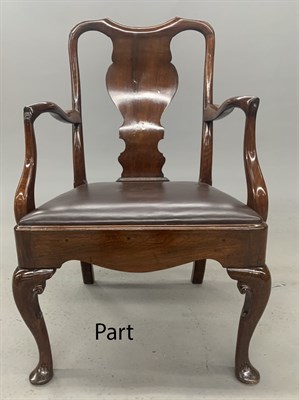 Lot 343 - George II Walnut Open Armchair Together with a...