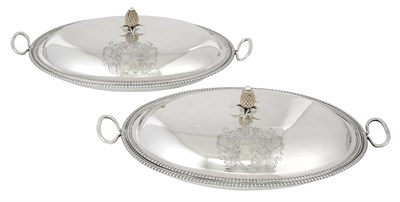 Lot 1016 - Pair of George III Sterling Silver Covered...
