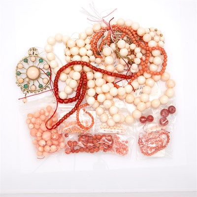 Lot 1813 - Group of Coral Bead Strands and Beads