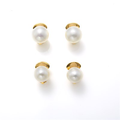 Lot 1168 - Two Pairs of Gold, Cultured and Freshwater Pearl Earrings