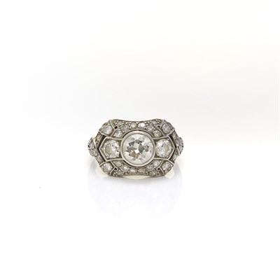 Lot 1006 - Platinum, Diamond and Sapphire Ring