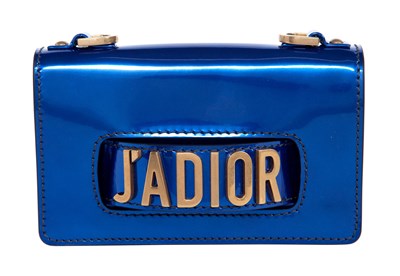 Lot 865 - Christian Dior J'Adior Blue Metallic Calfskin Clutch