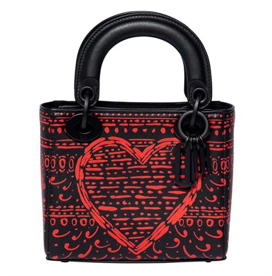 Lot 879 - Christian Dior MINI Lady Dior Printed Heart Bag