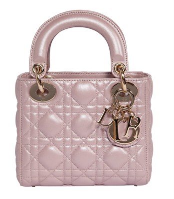 Lot 871 - Christian Dior Pink MINI Lady Dior Bag