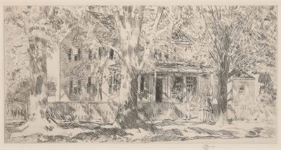 Lot 77 - Childe Hassam (1859-1935) HOUSE ON THE MAIN...