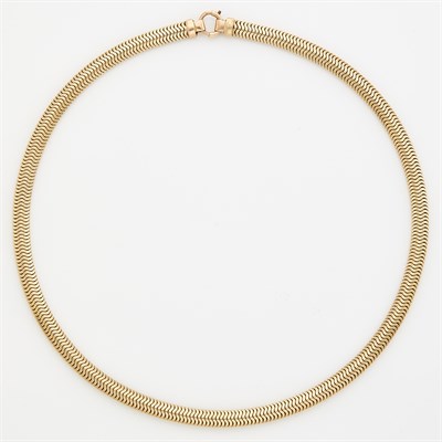 Lot 1196 - Low Karat Gold Snake Chain Necklace