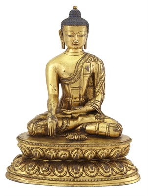 Lot 147 - A Fine and Large Tibetan Gilt Copper Alloy...