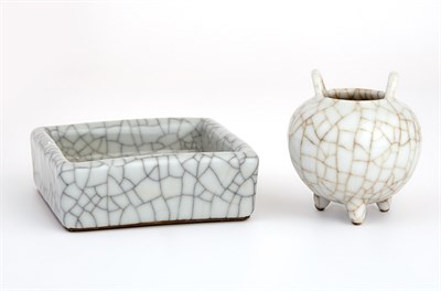 Lot 1111 - Two Chinese Guan Ware Items One a square...