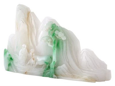 Lot 89 - Chinese Jadeite Mountain Form Carving Worked...