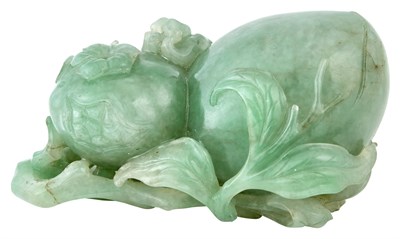 Lot 90 - Chinese Jadeite Fruit Group Carved in the...