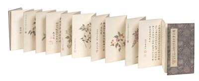Lot 80 - Attributed to Wu Hu Fen Album of six floral...
