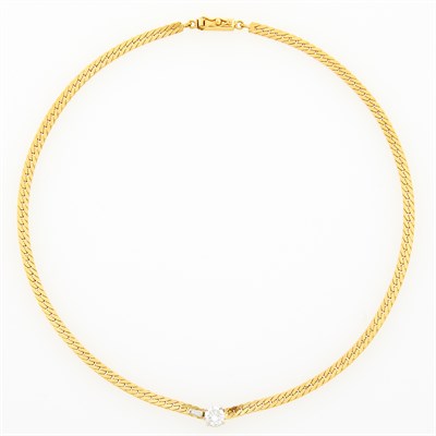 Lot 1047 - Gold and Diamond Chain Necklace