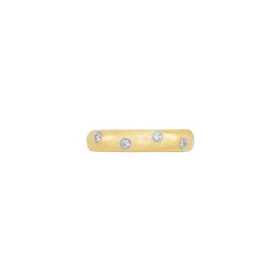 Lot 73 - Gold, Platinum and Diamond 'Etoile' Band Ring, Tiffany & Co.