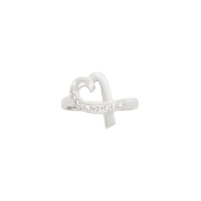 Lot 600 - White Gold and Diamond Heart Ring, Tiffany & Co., Paloma Picasso