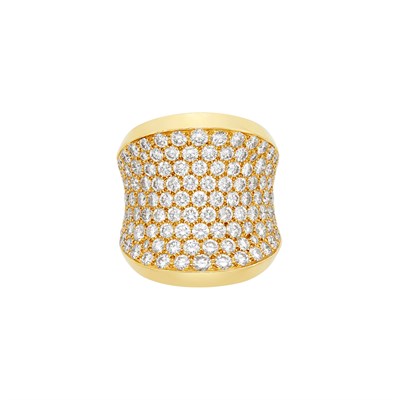 Lot 834 - Wide Gold and Diamond Concave Ring, Cartier, France