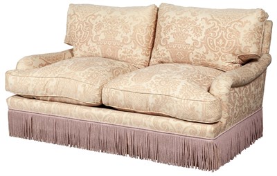 Lot 70 - Fortuny Style Fabric-Upholstered Two-Cushion...