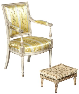 Lot 175 - Louis XVI Painted and Needlework-Upholstered...